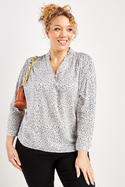 Image of Speckled Print Blouse