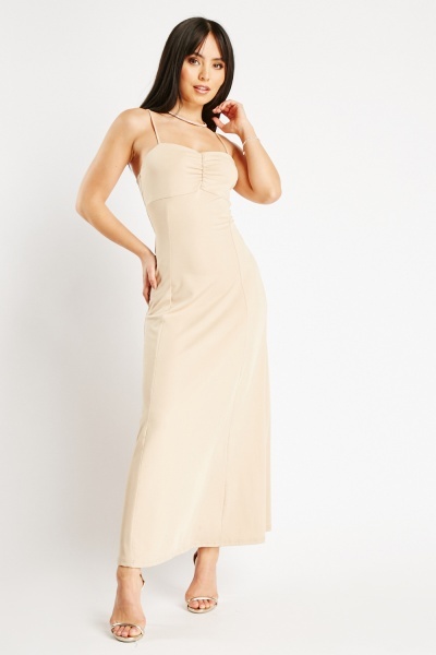 Ruched front hotsell maxi dress