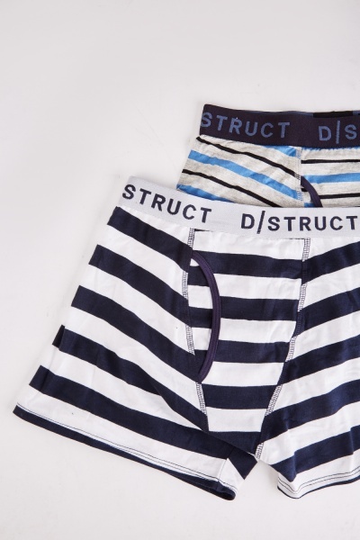 Pack Of 2 Mens Striped Boxer Briefs