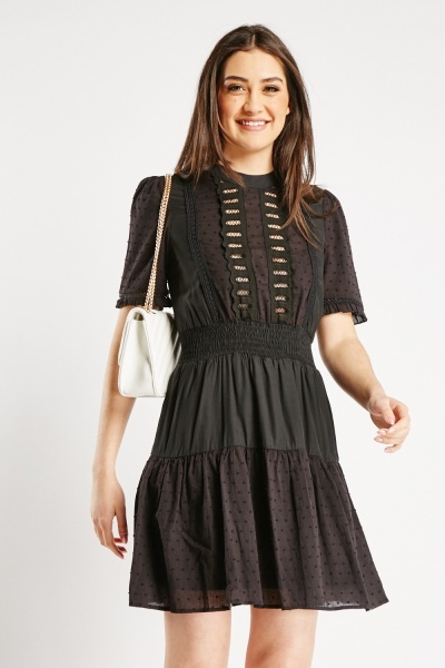 Perforated Panel Tunic Dress