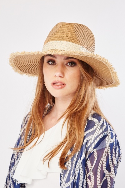 Straw Contrast Panama Hat