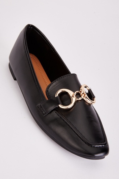 Chain Trim Slip On Loafers