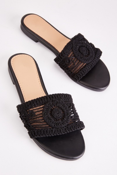 Crochet Flat Slide Sandals