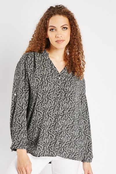 Image of All Over Print Tunic Blouse