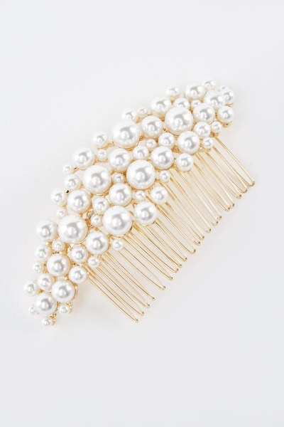 Chunky Faux Pearl Hair Comb