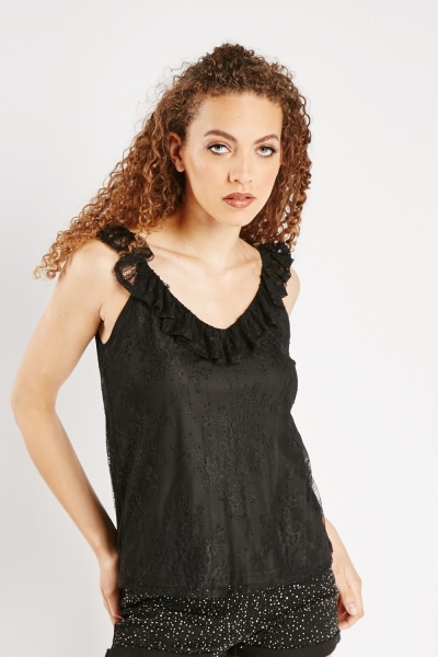 Lace Overlay Cami Top