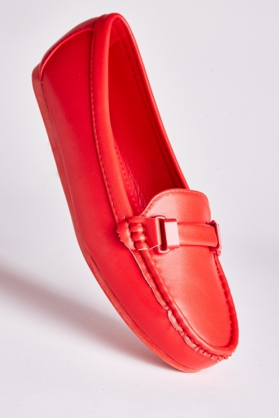 Slip On Faux Leather Loafers