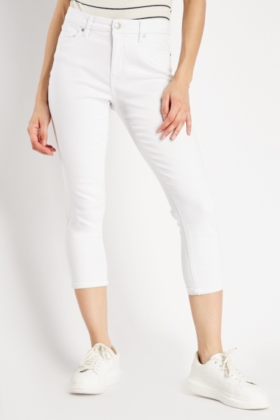 Image of White Crop Jeans