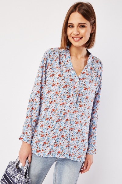 Image of Calico Print Blouse