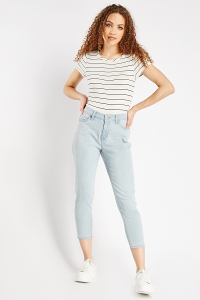 Image of Mid Rise Crop Skinny Jeans