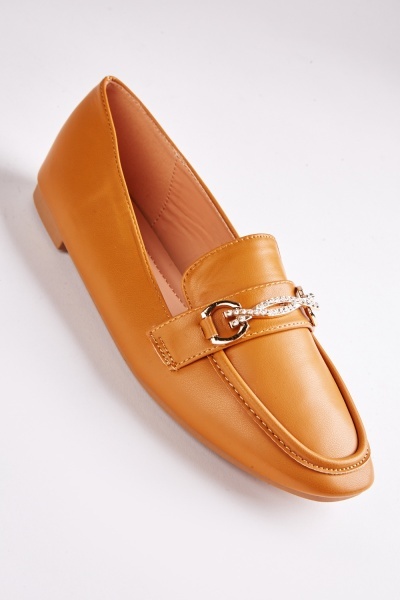 Image of Encrusted Slip On Loafers