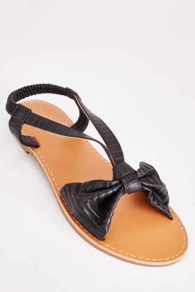Ruched Slingback Flat Sandals