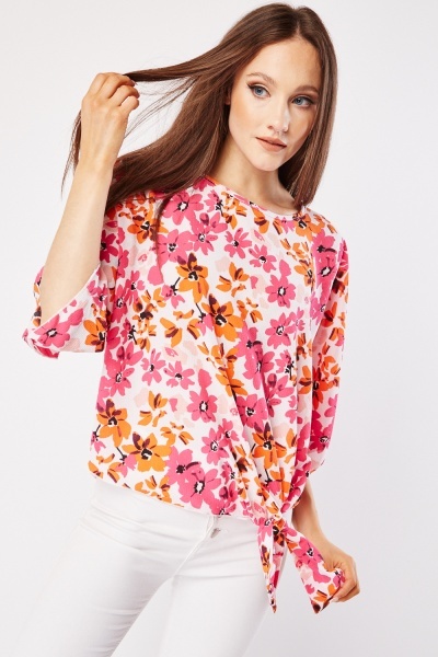 All Over Floral Print Top