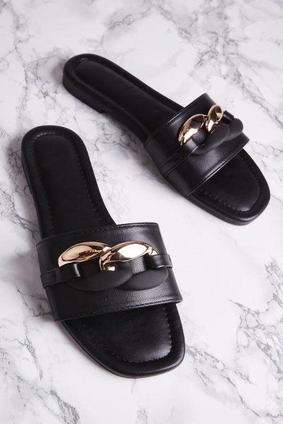 Image of Curb Chain Slide Sandals