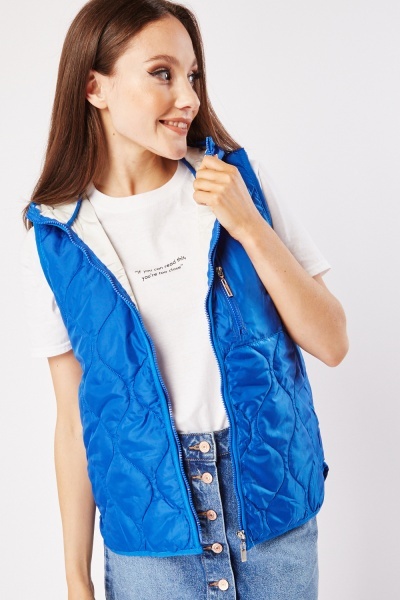 Image of Quilted Hooded Gilet