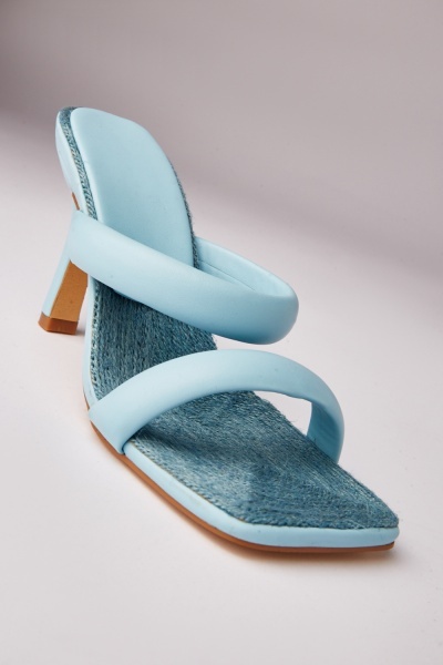Double Chunky Strap Heeled Mules
