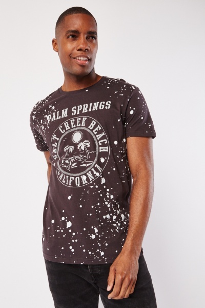 Speckled Print Cotton T-Shirt
