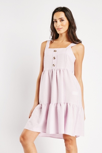 Tiered Textured Frilly Dress