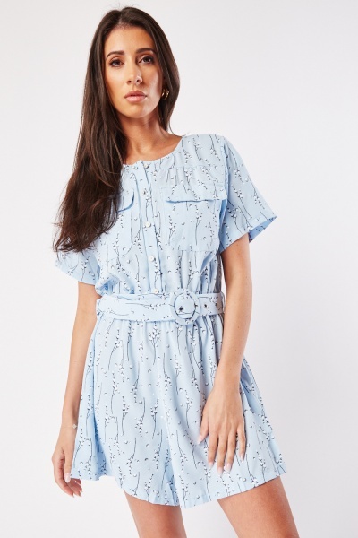 Image of Belted Printed Playsuit