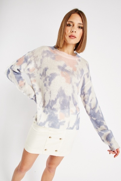 Image of Tie Dyed Loose Knit Jumper