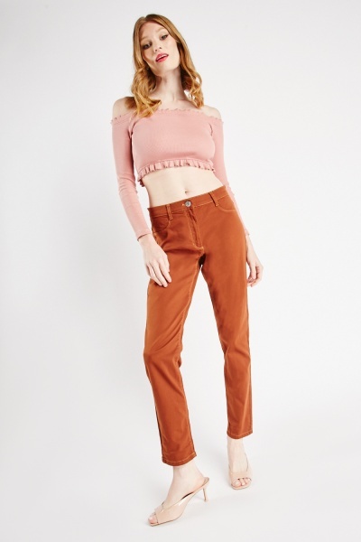 Image of Decorative Front Pockets Trousers