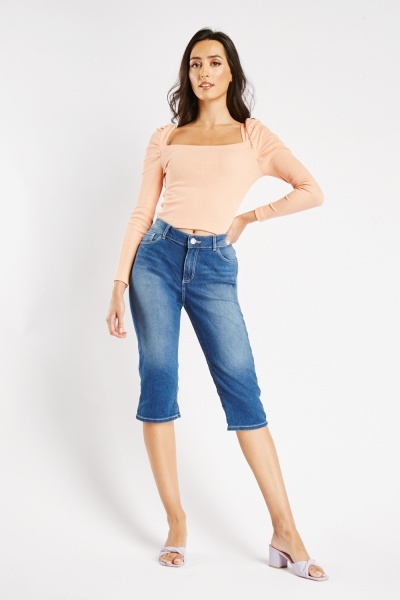 Image of Mid Rise Crop Jeans