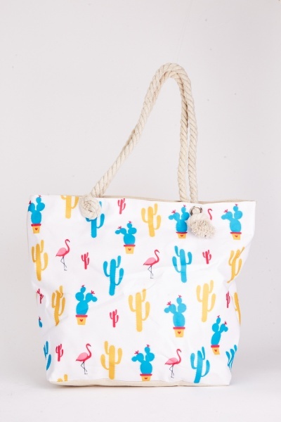Image of Cactus Print Tote Bag