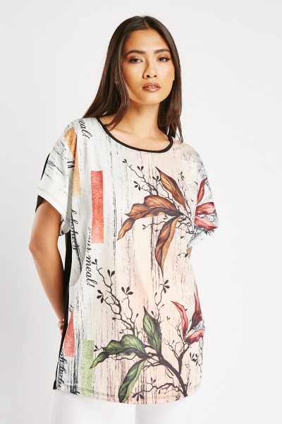 Image of Oversized Print Casual T-Shirt