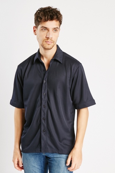 Textured Short Sleeve Mens Shirt