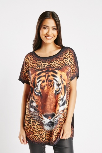 Tiger Print Casual T-Shirt