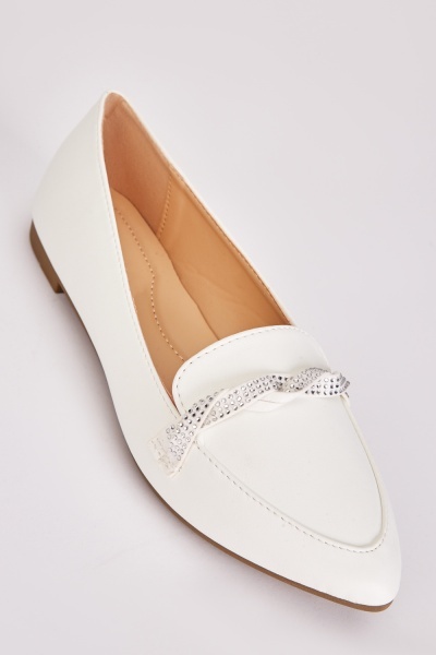 Image of Diamante Twist Loafers