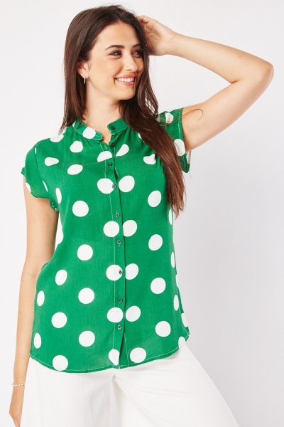 Large Polka Dot Short Sleeve Shirt