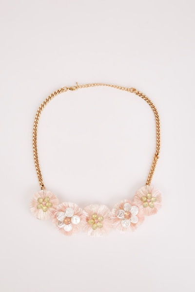 3D Flower Trim Chain Necklace