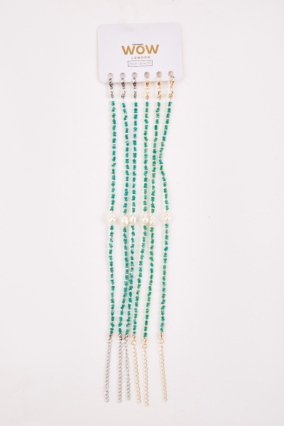 6 Piece Faux Pearl Beaded Anklet Bracelets