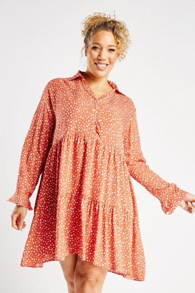 Image of Buttoned Front Shirt Dress