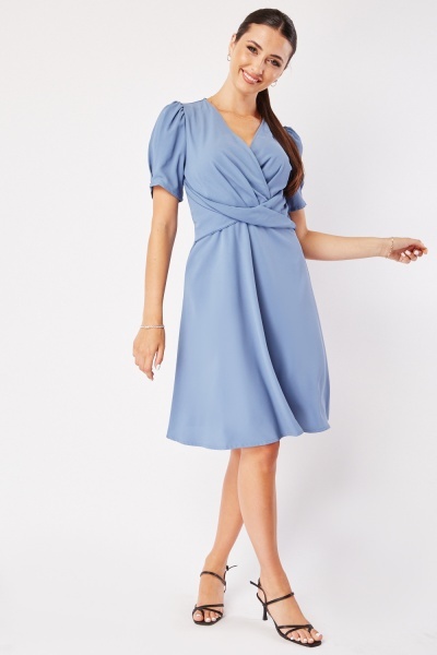 Twisted Front A-Line Swing Dress