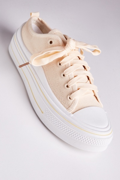 Image of Contrasted Platform Canvas Sneakers