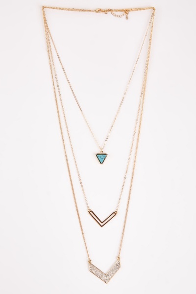 Encrusted Contrast Layered Necklace