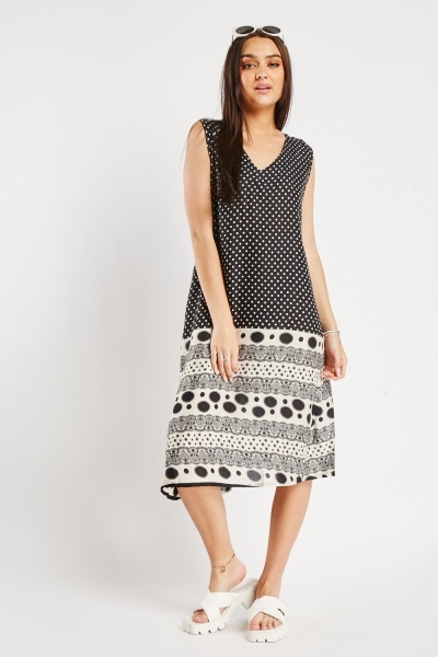 Polka dot 2025 contrast dress