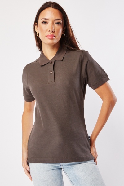 Image of Textured Polo T-Shirt