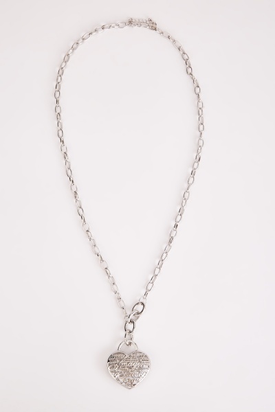 Heart Pendant Link Chain Necklace