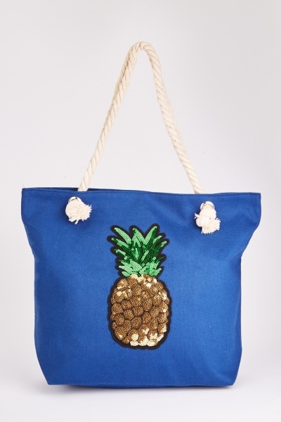 Sequin Pineapple Applique Bag
