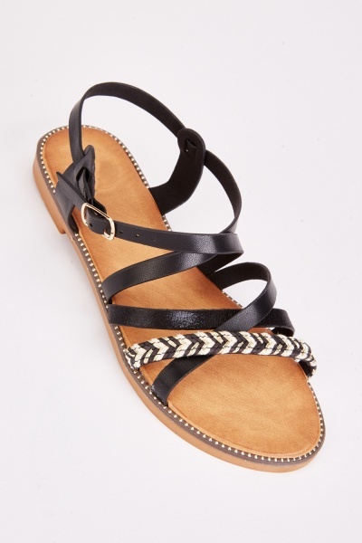 Contrasted Strappy Sandals