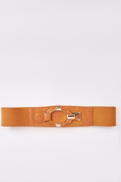 oval buckle elastic waist belt