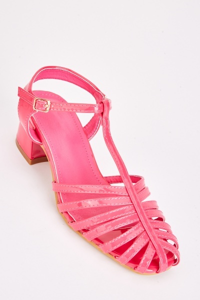 Strappy T-Bar Heeled Sandals