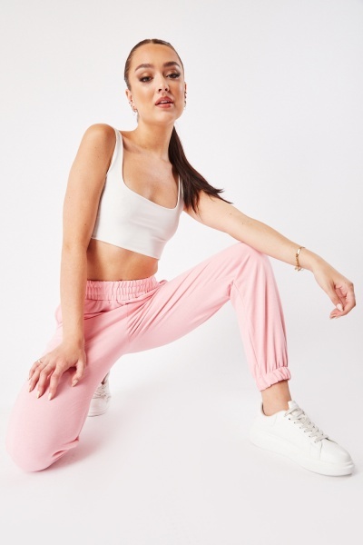 Image of Elasticated Partly Cotton Joggers