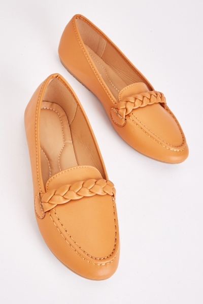 Image of Plaited Strap Penny Loafers