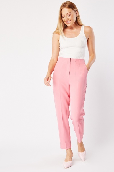 Tapered Pink Smart Trousers