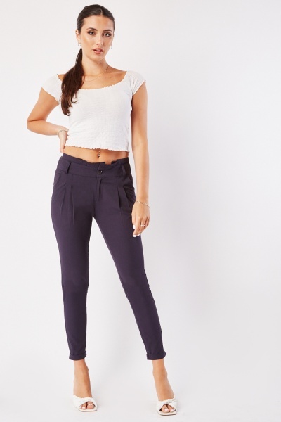 Paperbag Waist Cotton Trousers