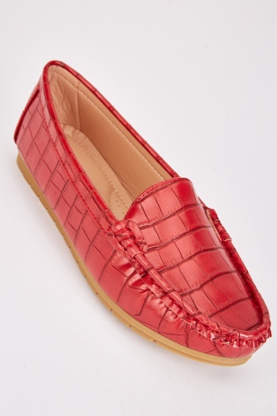 Image of Slip On Mock Croc Loafers